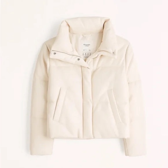 Abercrombie & Fitch Jackets & Blazers - Abercrombie Vegan Leather Mini Puffer